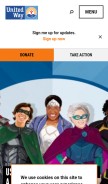How unitedway.org looks like on a mobile device such as an iPhone.