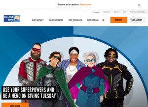 How unitedway.org looks like on a tablet such as an iPad.