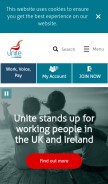 How unitetheunion.org looks like on a mobile device such as an iPhone.