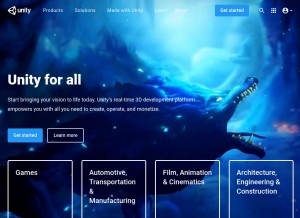 How unity3d.com looks like on a tablet such as an iPad.