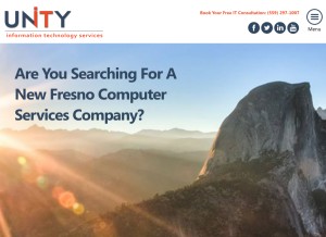 How unityit.com looks like on a tablet such as an iPad.