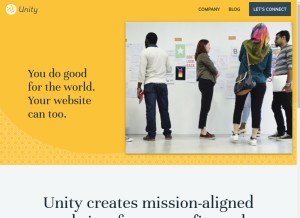How unitymakes.us looks like on a tablet such as an iPad.
