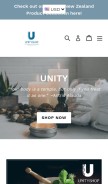 How unityshopnz.com looks like on a mobile device such as an iPhone.