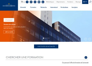 How univ-paris1.fr looks like on a tablet such as an iPad.