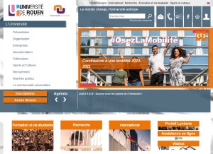 How univ-rouen.fr looks like on a tablet such as an iPad.