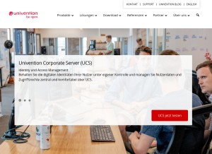 How univention.de looks like on a tablet such as an iPad.
