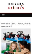 How univers-briques.com looks like on a mobile device such as an iPhone.