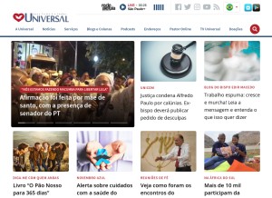 How universal.org looks like on a tablet such as an iPad.