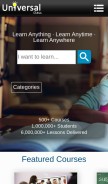 How universalclass.com looks like on a mobile device such as an iPhone.