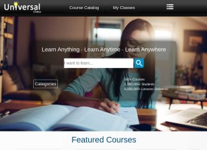 How universalclass.com looks like on a tablet such as an iPad.