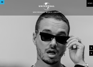 How universalmusic.com looks like on a tablet such as an iPad.