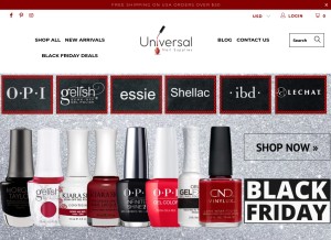 How universalnailsupplies.com looks like on a tablet such as an iPad.