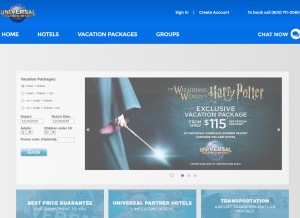 How universalorlandovacations.com looks like on a tablet such as an iPad.
