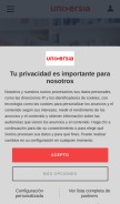 How universia.es looks like on a mobile device such as an iPhone.