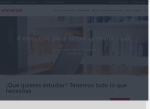 How universia.es looks like on a tablet such as an iPad.