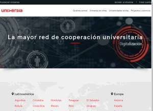 How universia.net looks like on a tablet such as an iPad.