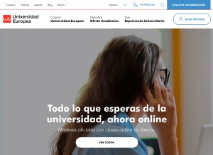 How universidadeuropea.es looks like on a tablet such as an iPad.