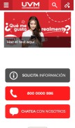 How universidaduvm.mx looks like on a mobile device such as an iPhone.