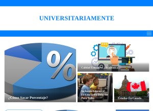 How universitariamente.com looks like on a tablet such as an iPad.