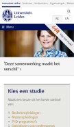 How universiteitleiden.nl looks like on a mobile device such as an iPhone.