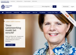 How universiteitleiden.nl looks like on a tablet such as an iPad.
