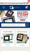 How universityframes.com looks like on a mobile device such as an iPhone.