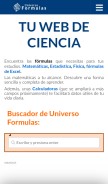 How universoformulas.com looks like on a mobile device such as an iPhone.