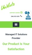How univista.com looks like on a mobile device such as an iPhone.
