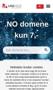 How uniweb.no looks like on a mobile device such as an iPhone.