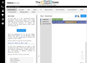 How unixgame.io looks like on a tablet such as an iPad.