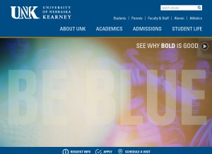 How unk.edu looks like on a tablet such as an iPad.