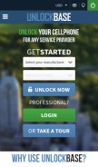 How unlockbase.com looks like on a mobile device such as an iPhone.