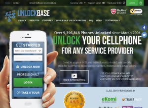 How unlockbase.com looks like on a tablet such as an iPad.