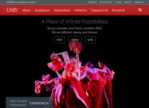 How unlv.edu looks like on a tablet such as an iPad.