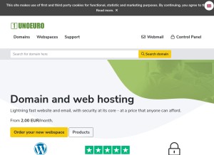 How unoeuro.com looks like on a tablet such as an iPad.