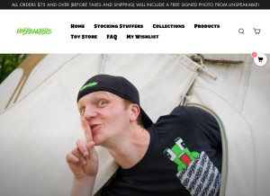 How unspeakable.co looks like on a tablet such as an iPad.