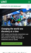 How unt.edu looks like on a mobile device such as an iPhone.
