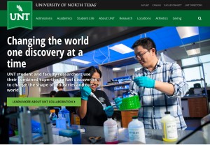 How unt.edu looks like on a tablet such as an iPad.