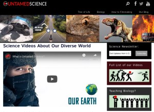 How untamedscience.com looks like on a tablet such as an iPad.