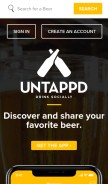 How untappd.com looks like on a mobile device such as an iPhone.