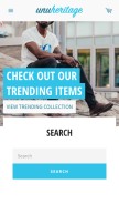 How unuheritage.store looks like on a mobile device such as an iPhone.