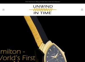 How unwindintime.com looks like on a tablet such as an iPad.