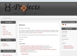 How uo-projects.net looks like on a tablet such as an iPad.