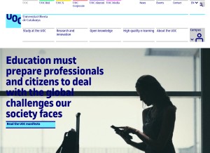 How uoc.edu looks like on a tablet such as an iPad.