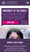 How uopeople.edu looks like on a mobile device such as an iPhone.