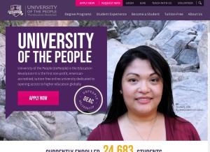 How uopeople.edu looks like on a tablet such as an iPad.