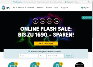 How upc.ch looks like on a tablet such as an iPad.