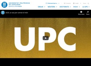 How upc.es looks like on a tablet such as an iPad.