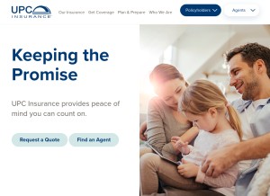 How upcinsurance.com looks like on a tablet such as an iPad.