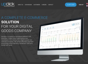 How upclick.com looks like on a tablet such as an iPad.